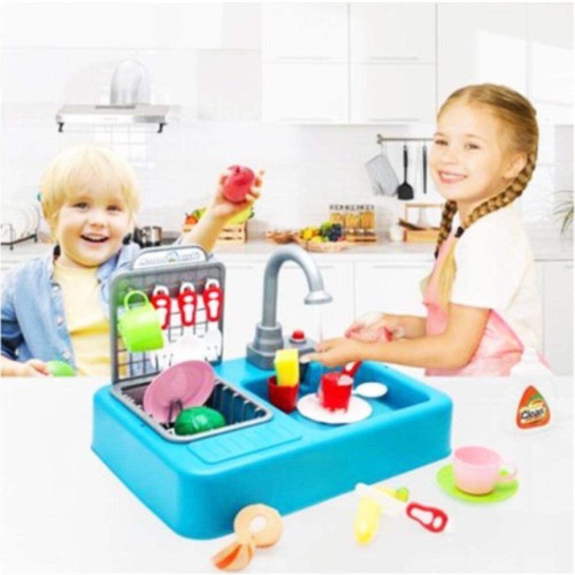 Kayyum Oyuncak Su Ile Çalışan, Musluklu Modern Lavabo(Kız Çocuk Oyuncak Mavi) Hd823