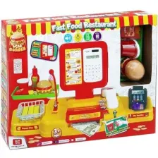 Uçar Oyuncak Barkod Okuyuculu Tartılı Pos Makineli Hesap Makineli Yazar Kasa Hamburger Seti