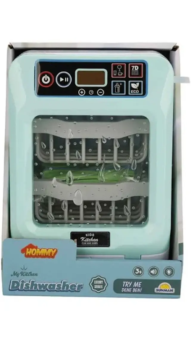 Hommy Sesli ve Işıklı Yeşil Bulaşık Makinesi