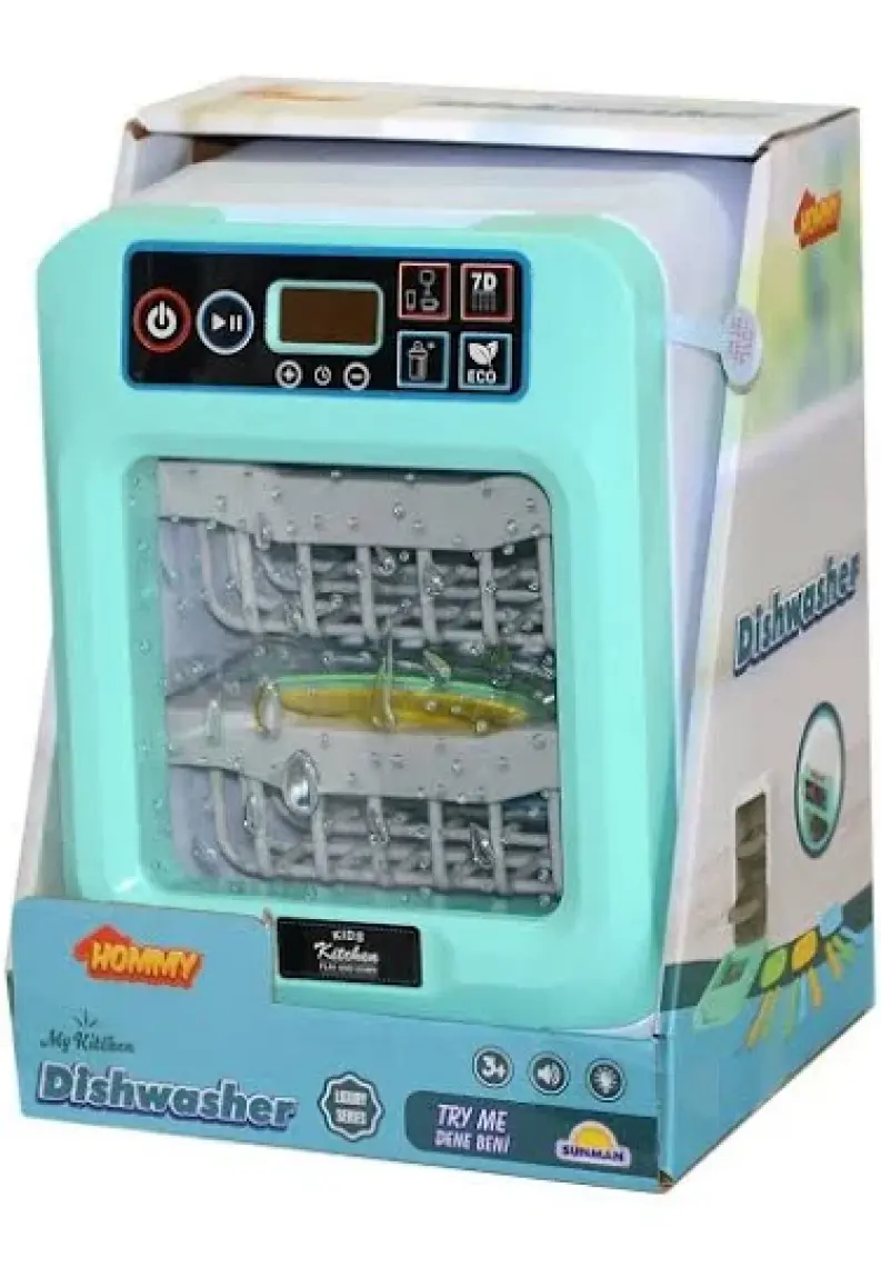 Hommy Sesli ve Işıklı Yeşil Bulaşık Makinesi