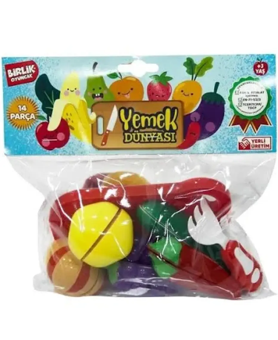 Birlik Oyuncak Poşette Meyve ve Sebze Kesme Seti 14 Parça
