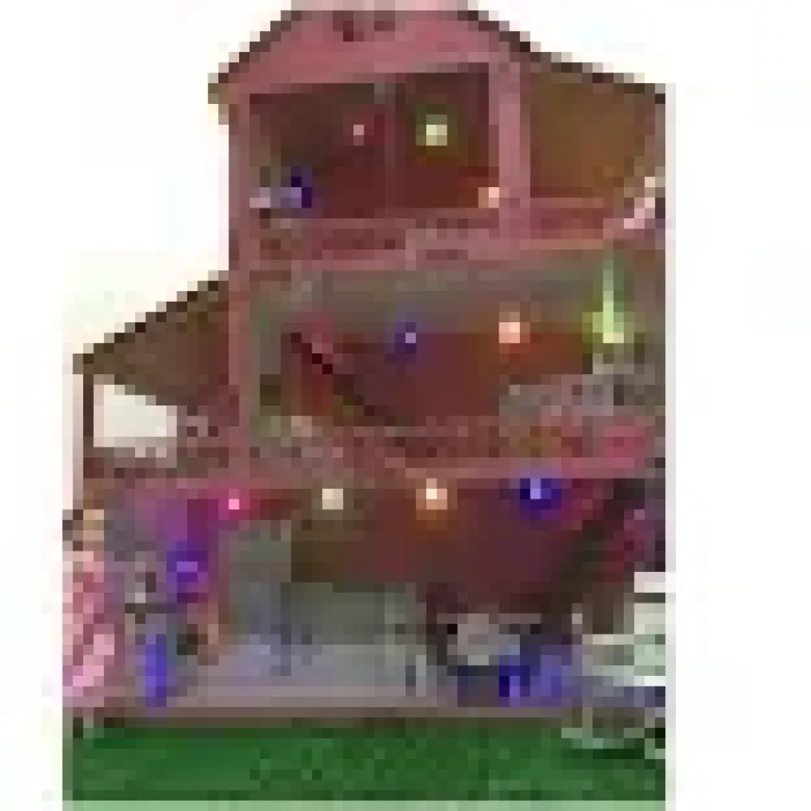 Tekno Trust LED Işık Hediyeli Barbie Ahşap Oyun Evi 001