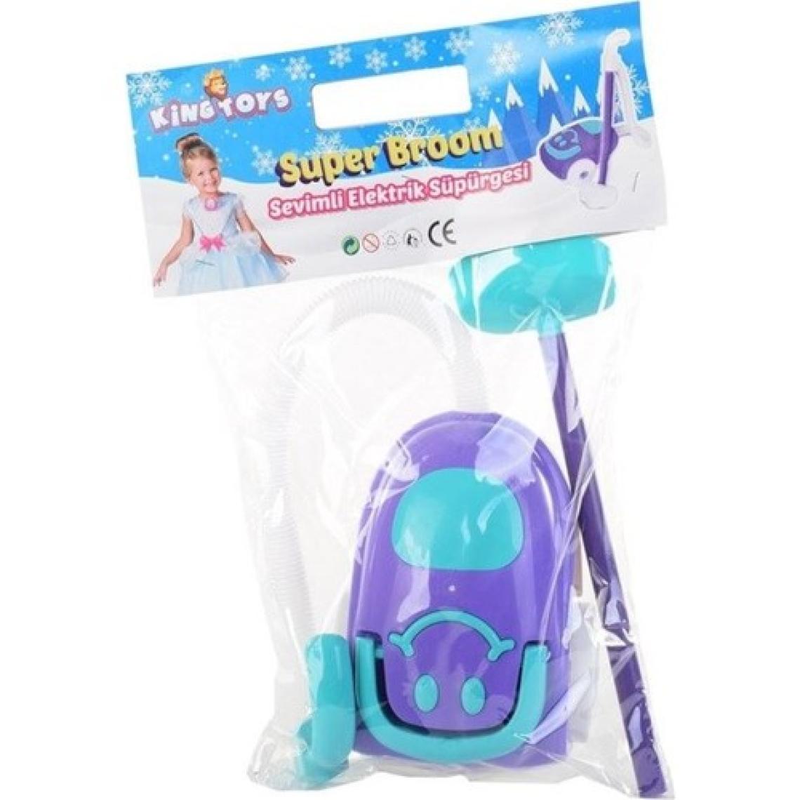 King Toys Çocuklar Için Oyuncak Sevimli Elektrik Süpürgesi Mavi-Mor Renk