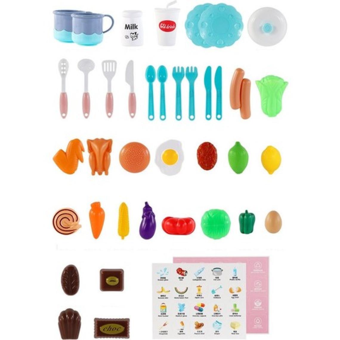 Learning Fun 69 Parça Buharlı Işıklı Sesli Lavabolu Oyuncak Mini Mutfak Seti Noodle Yapıcı Mavi