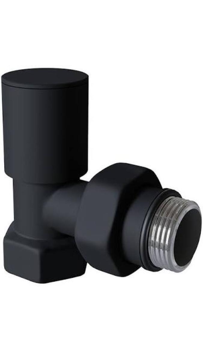 Radiva Radyatör Vanası 1/2'' Siyah Köşe Metal Volanlı