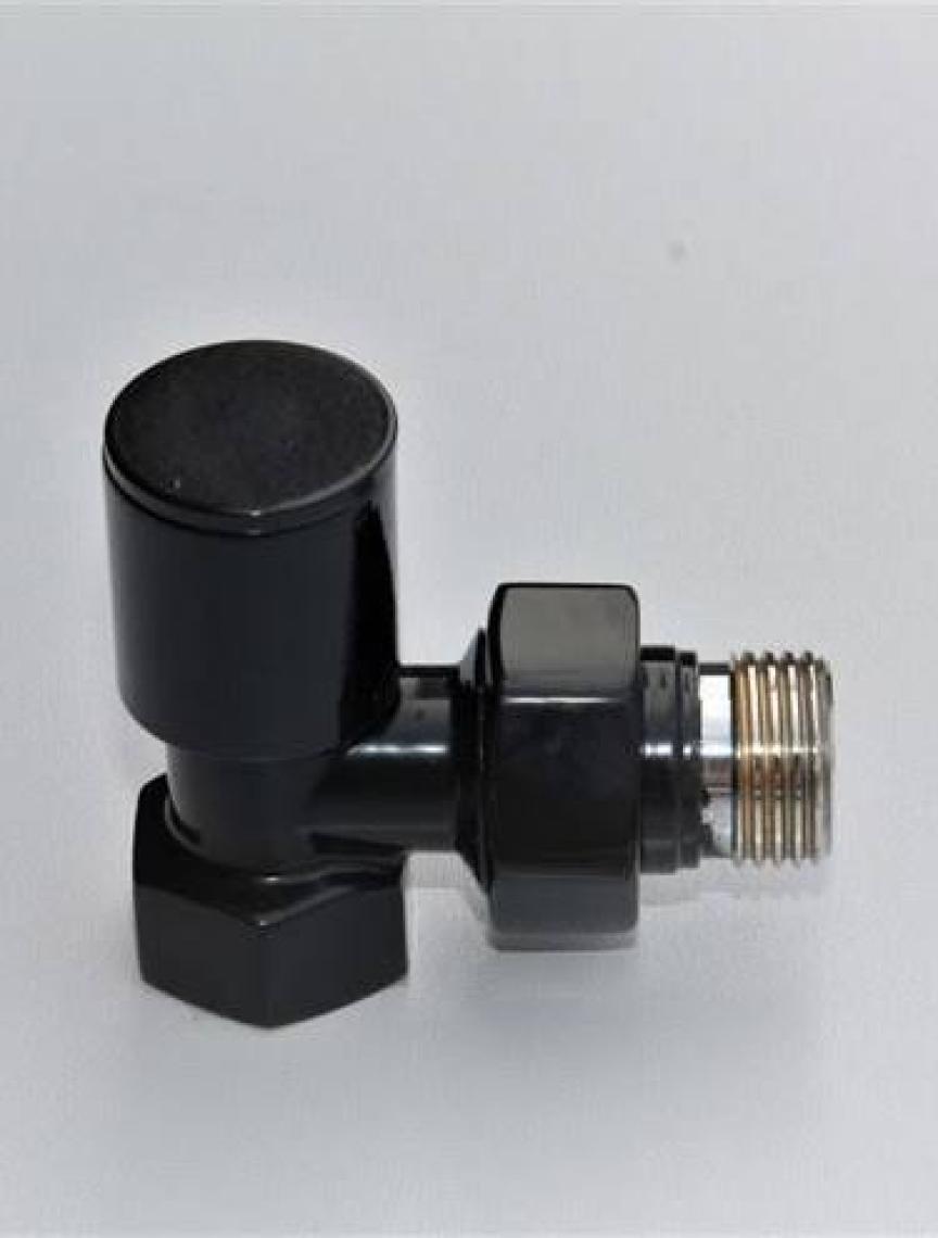 Radiva Radyatör Vanası 1/2'' Siyah Köşe Metal Volanlı