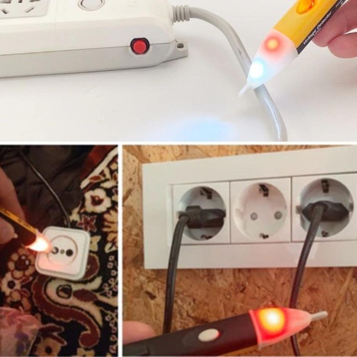 Hayalimkapimda Dedektörlü Temassız Işıklı Kablo Voltaj Test Elektrik Kaçak Dijital Kontrol Kalemi Cihazı