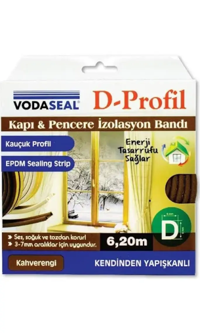 Vodaseal Kapı Ve Pencere Bandı Vodaseal 6,2 Metre Kahverengi