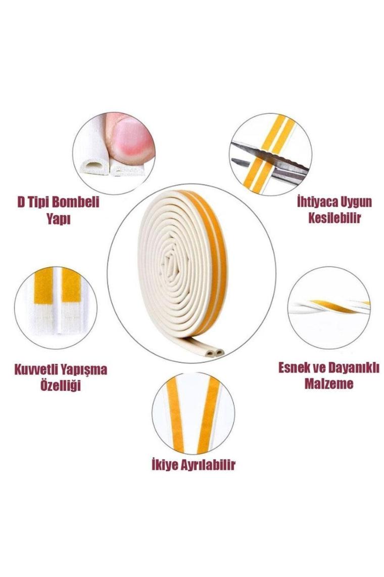 Kapı Pencere Bandı Fitili Yapışkanlı Soğuk Izolasyon Bant 25x2=50 Metre (beyaz)