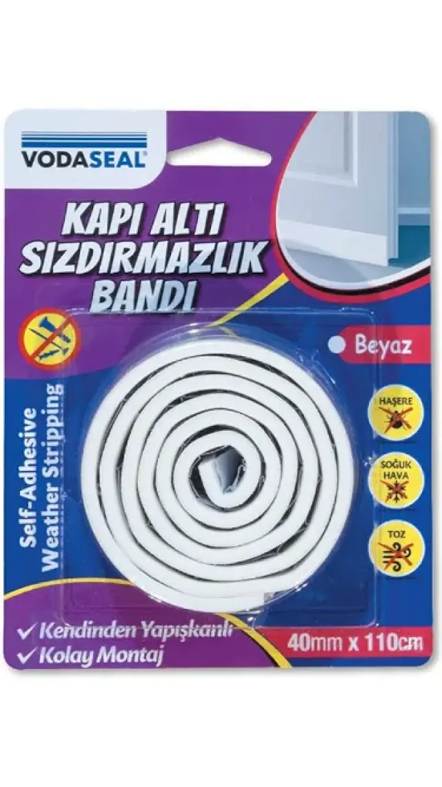 Vodaseal Kapı Altı Sızdırmazlık Bandı 40Mm X 110Cm Beyaz