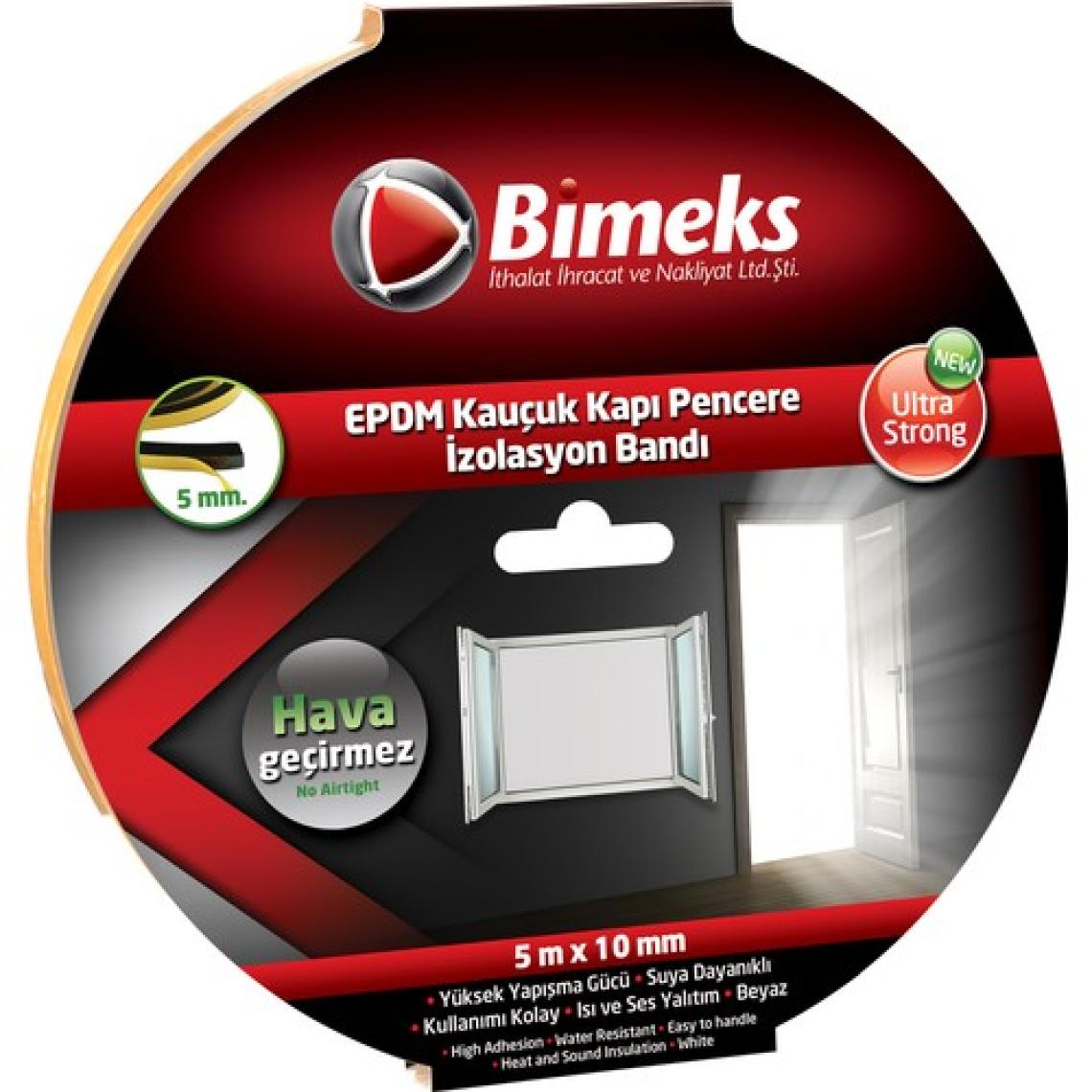 Bimeks Epdm Kauçuk Kapı Pencere Bandı 5Mmx10Mmx5Mt Beyaz