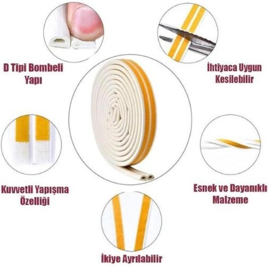 Contacall Bondit 2'li Kauçuk Kapı ve Pencere Izolasyon Bandı Fitili 10X2 20 Metre Kahverengi