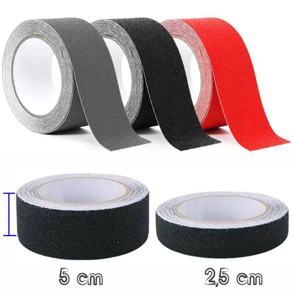 Nzb Merdiven Zemin Kaydırmaz Kaymaz Bant Yapışkanlı Bandı 2.5 Cm-10 Metre-Siyah