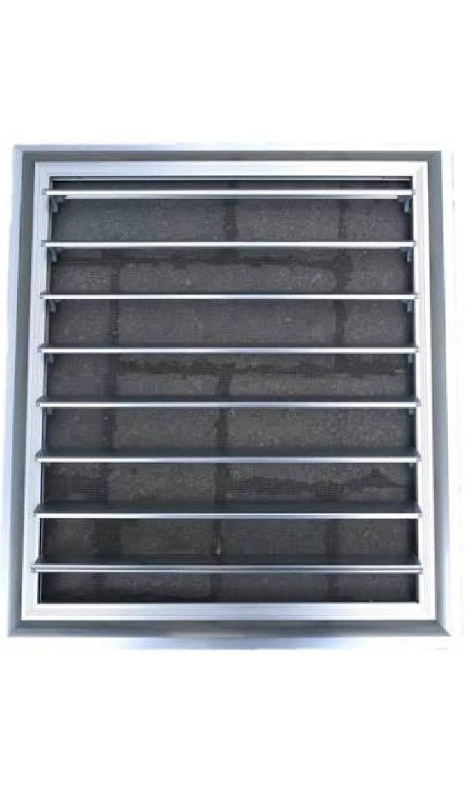 Temmenfez - 40X50 - Banyo Havalandırma Alüminyum Parlak Krom Menfez, Panjur