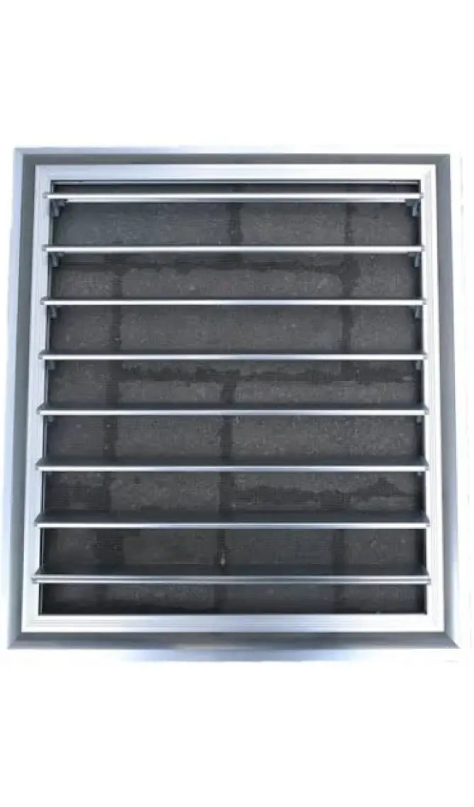 Temmenfez - 50X50 - Banyo Havalandırma Alüminyum Parlak Krom Menfez, Panjur