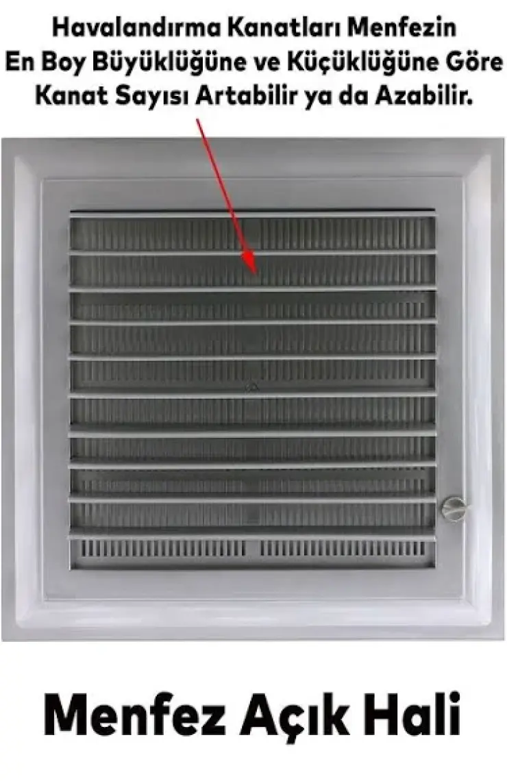 Banyo Wc Tuvalet Havalandırma Plastik Panjur Gri 55x55 CM