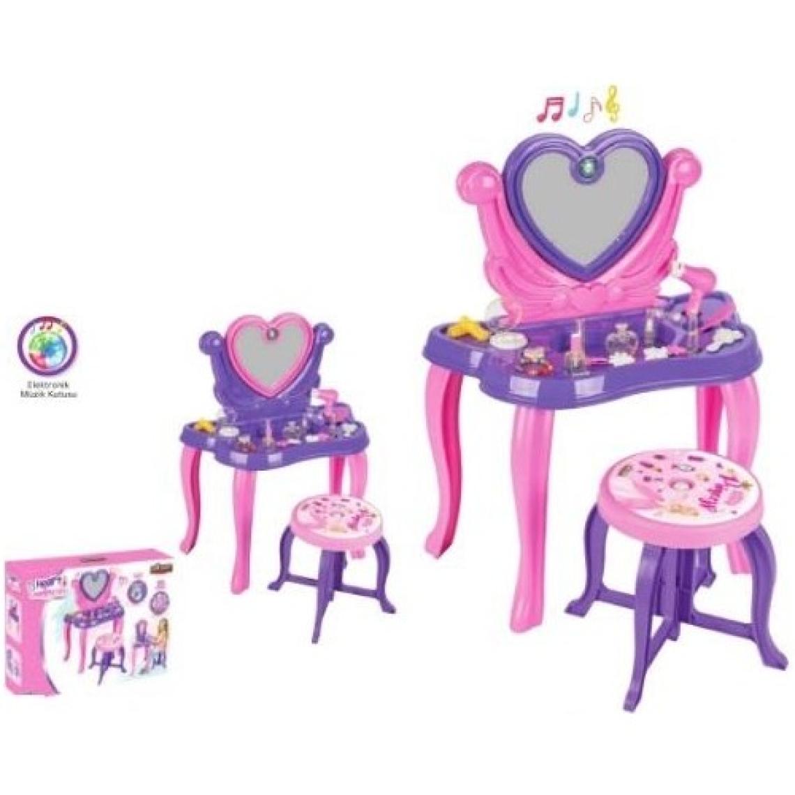 Pilsan Müzikli Kalp Makyaj Masası Pembe 06047