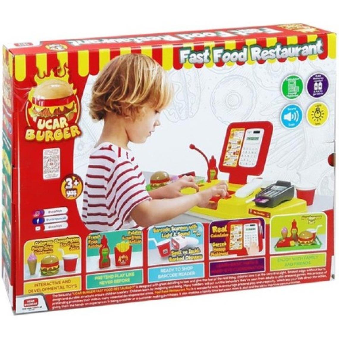 Uçar Oyuncak Barkod Okuyuculu Tartılı Pos Makineli Hesap Makineli Yazar Kasa Hamburger Seti