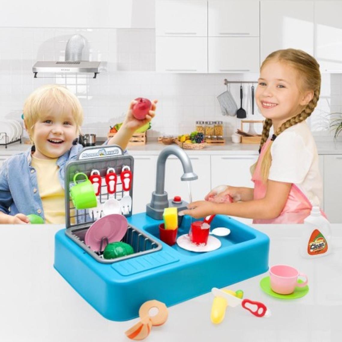 Kayyum Oyuncak Modern Çeşmeli Lavabo Seti Mavi