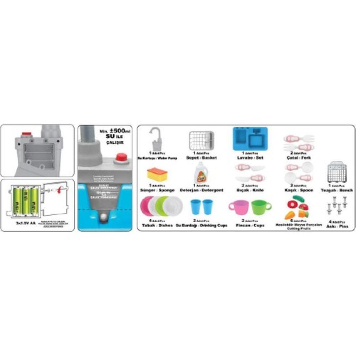 Kayyum Oyuncak Modern Çeşmeli Lavabo Seti Mavi