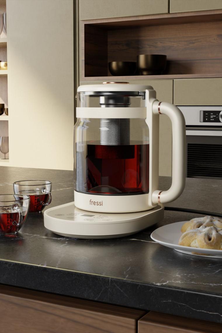 Dijital Göstergeli Elektrikli Cam Su Isıtıcısı Kettle Bitki Çayı Makinesi 1,6l 800w Fr-kt04