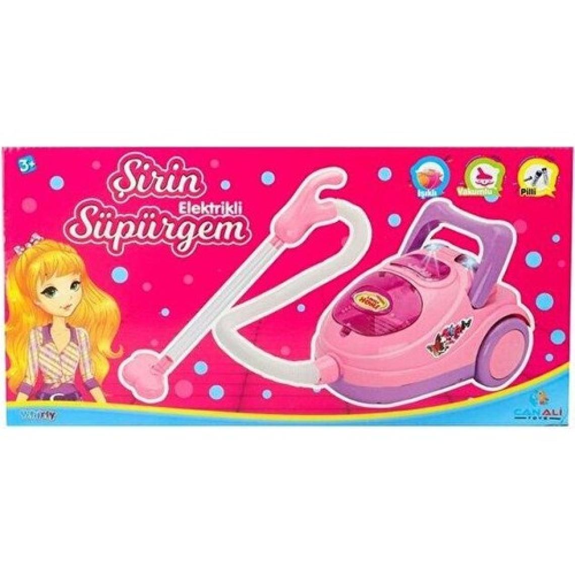Can Ali Toys Oyuncak Pilli Elektrikli Şirin Süpürge Makinesi Ses Efektli Pembe