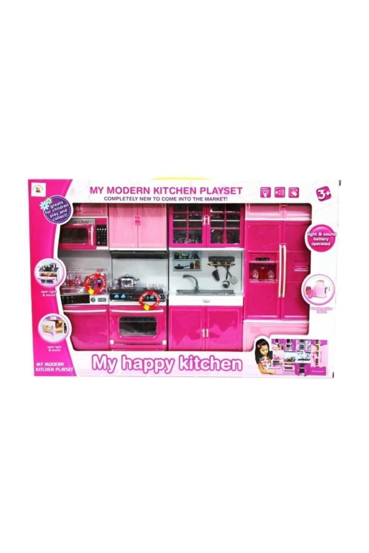 Kayyum Oyuncak Modern Kitchen Sesli Işıklı 4'lü Mutfak Seti