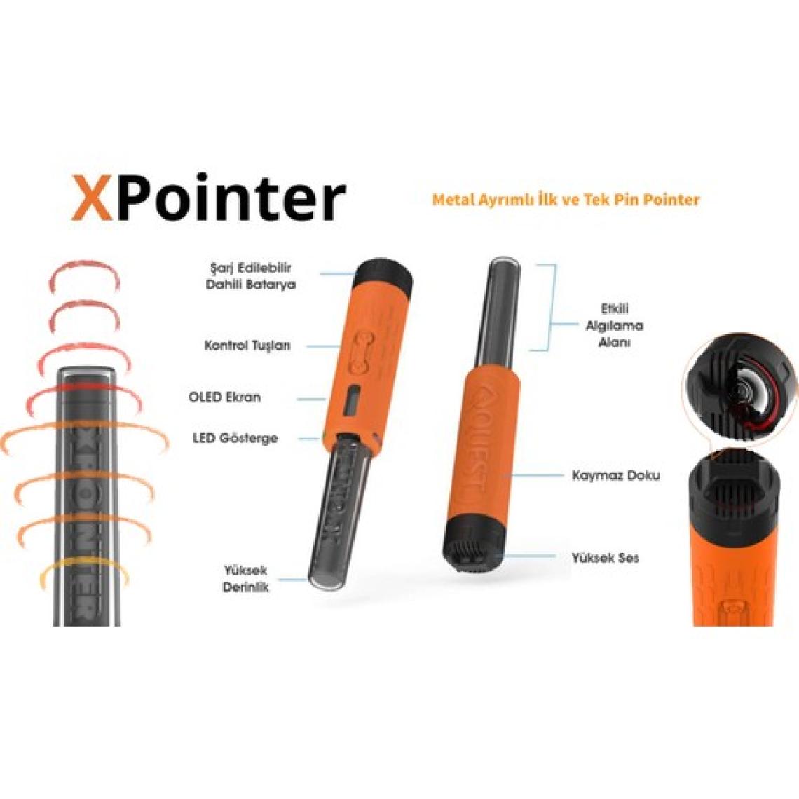 Quest Dedektör Xpointer Max Ayrımlı Pinpointer Dedektör