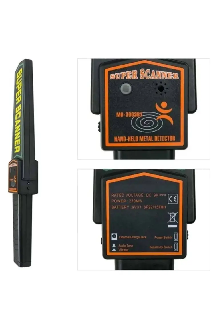 Hymark Süper Scanner MD-3003B1 El Tipi Üst Arama Dedektörü 9V Pil Dahil