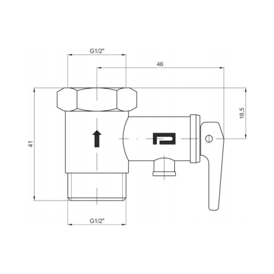 Pakkens 1/2'' Termosifon Emniyet Ventili DN15 7 Bar Mandallı