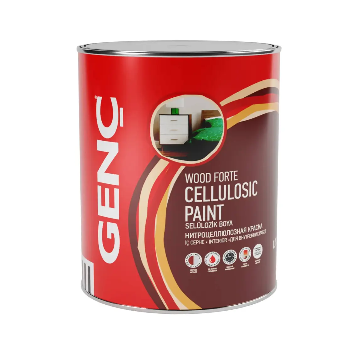 Genç Selülozik Ahşap Boyası Mat Renkler 9103 Siyah 0.75 l