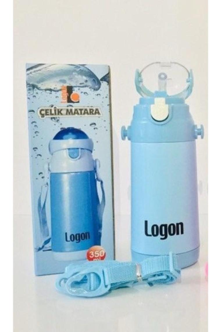 L340 Mavi - 350 Ml Pipetli Çelik Matara