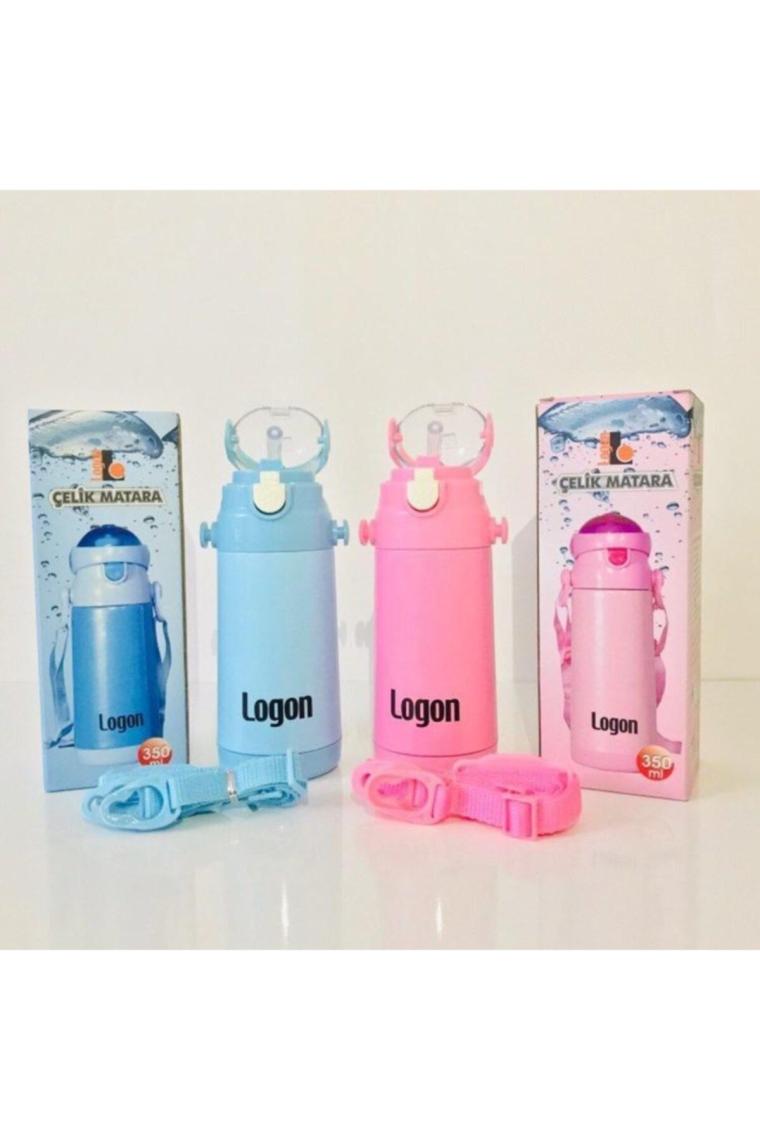 L340 Mavi - 350 Ml Pipetli Çelik Matara