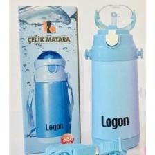L340 Mavi - 350 Ml Pipetli Çelik Matara