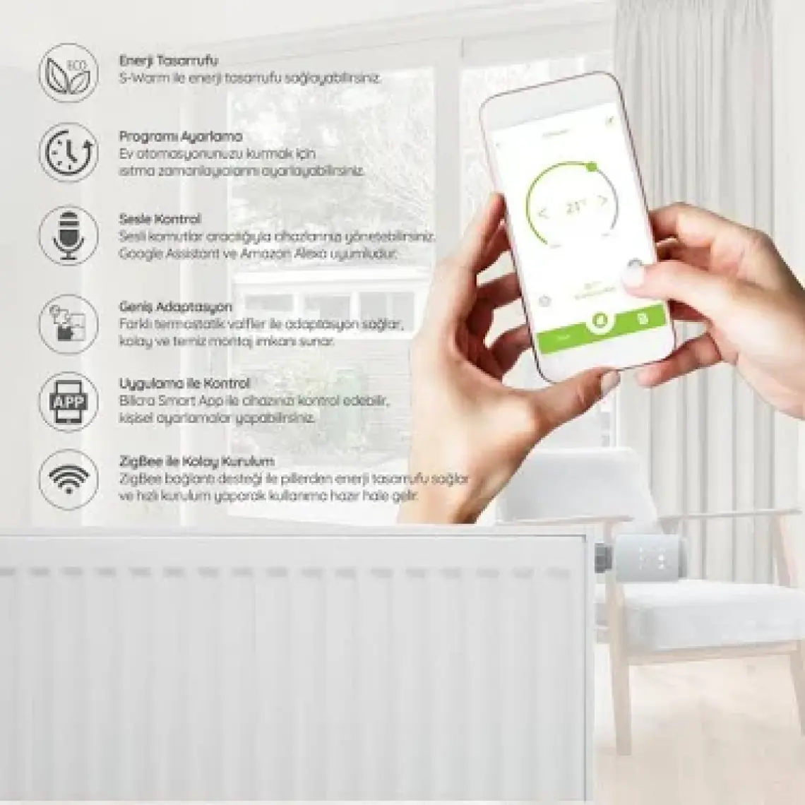 Bilicra S-Warm Akıllı Termostatik Radyatör Vanası
