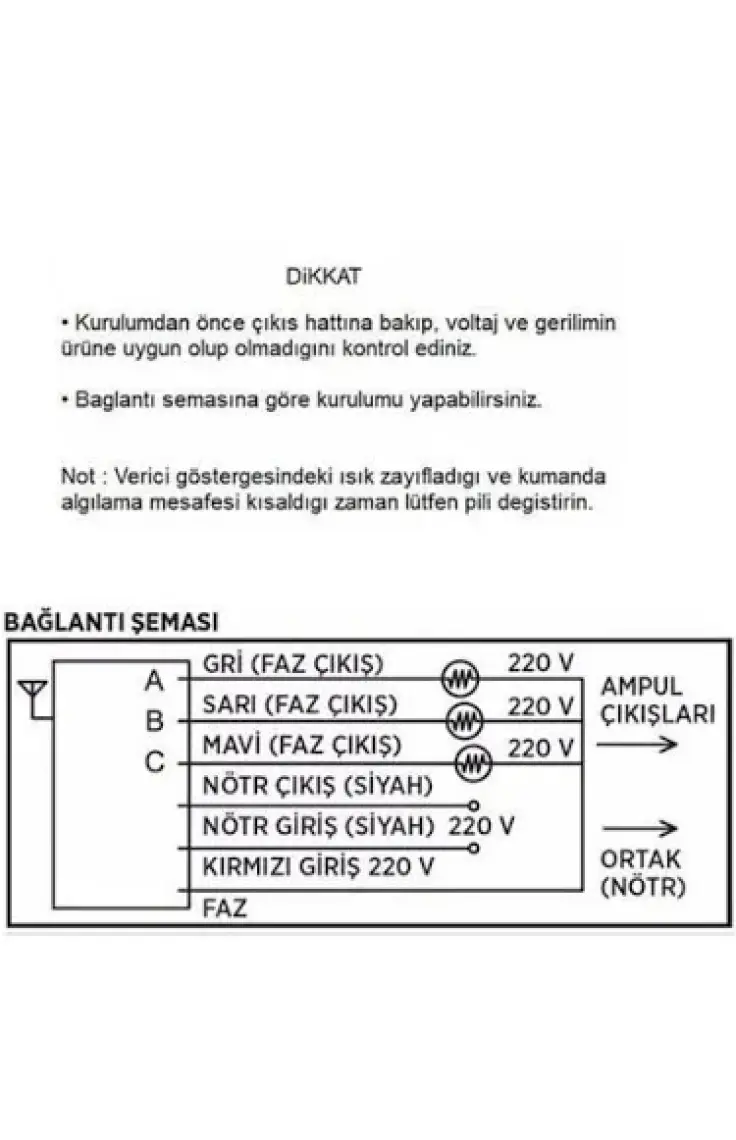 Cata CT-9151 Avize Kumandası 6X1000W