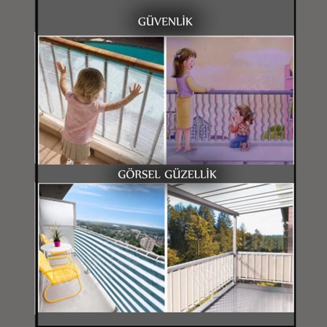 Okan Tel Çit Brandası Branda Gölgelikler Balkon Demirlerine Gölgelik Branda 1.5 x 8 m