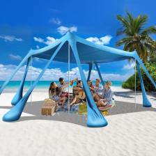 Haegs Plaj Gölgelik Tente Deniz Şemsiyesi Bahçe Gölgeliği Güneşlik Kamp Piknik 300X300CM Açık Mavi