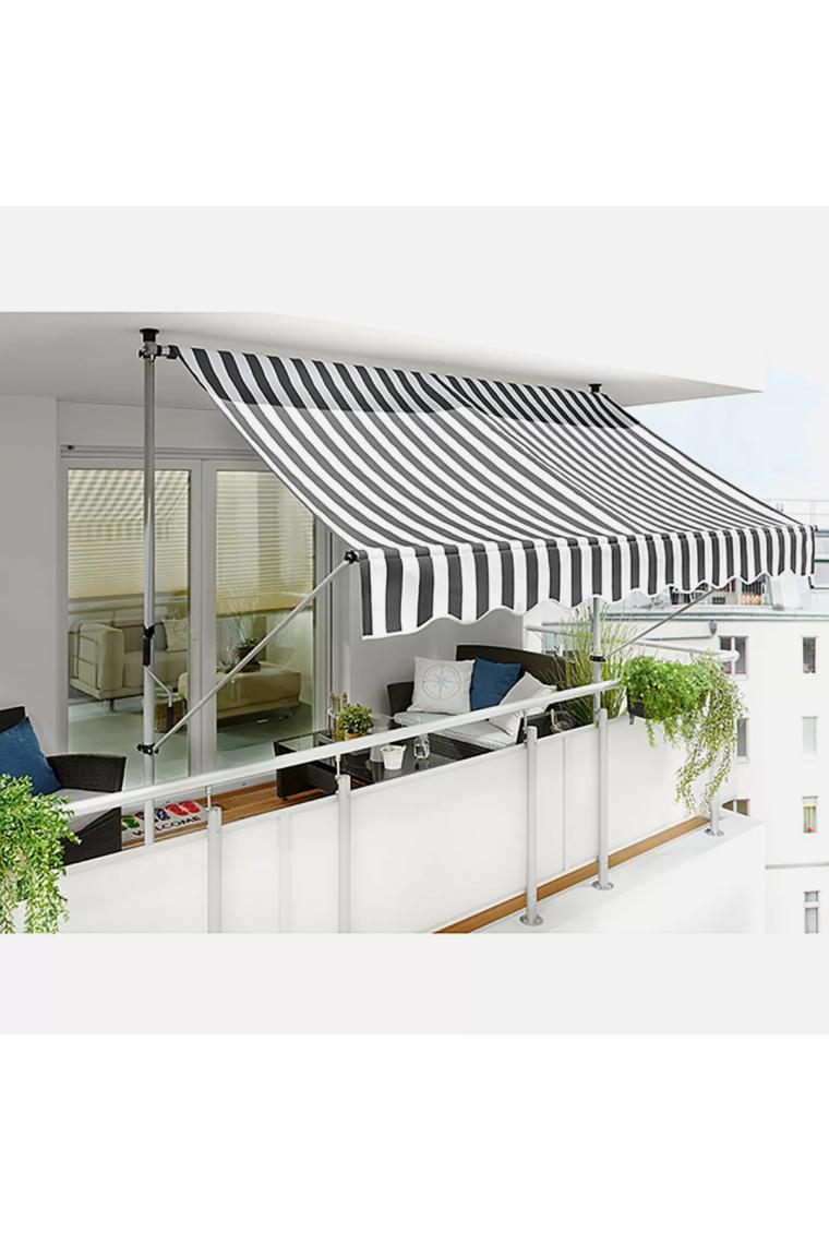 Evinizin Atölyesi Teleskopik Tente Gri-Beyaz 250X130 cm