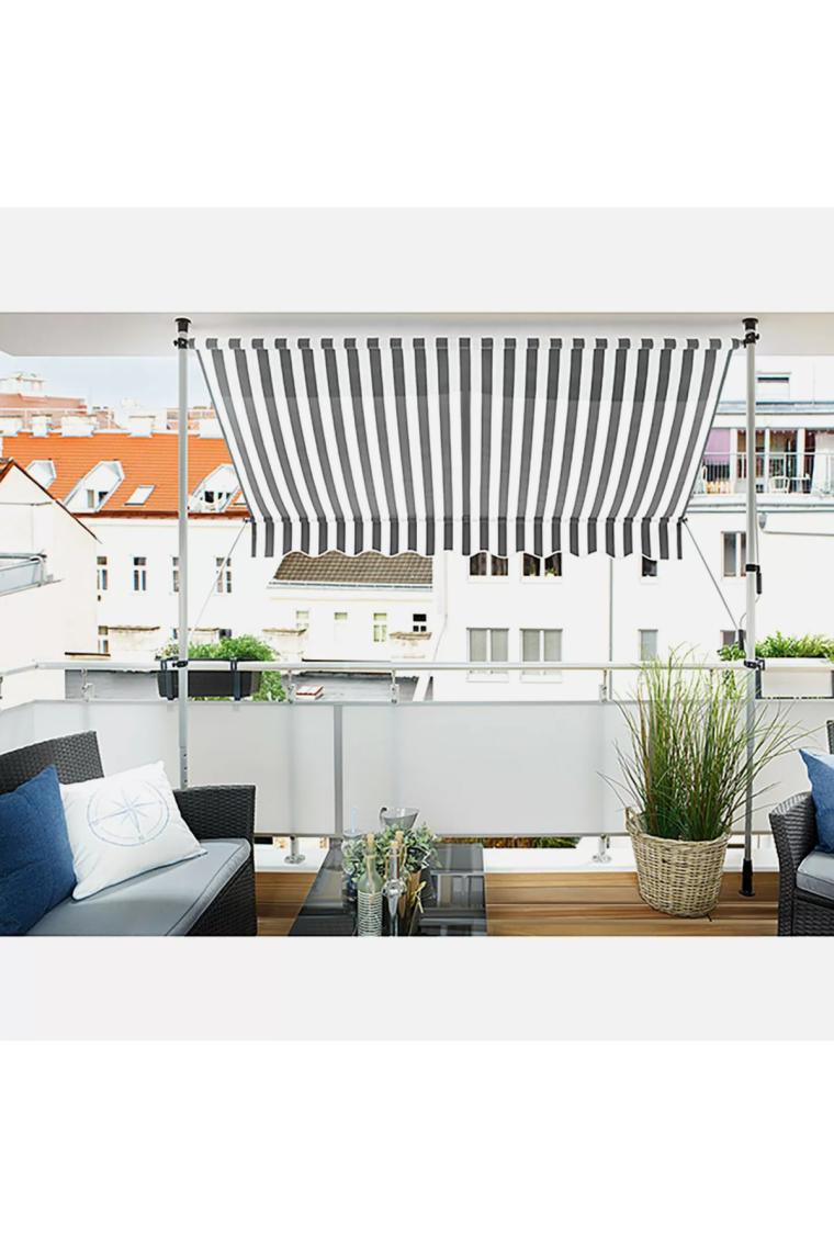 Evinizin Atölyesi Teleskopik Tente Gri-Beyaz 250X130 cm