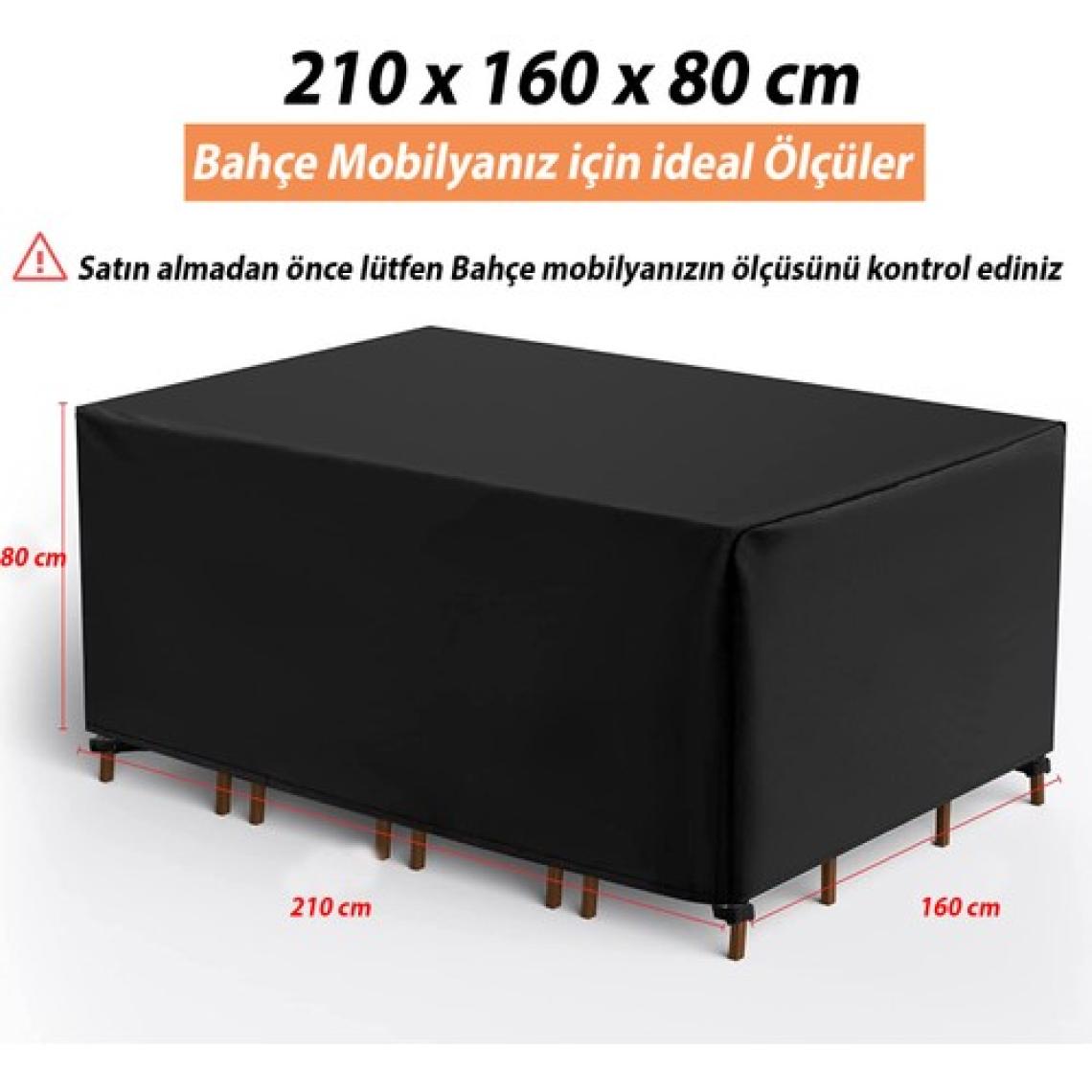 CoverPlus Su Geçirmez Bahçe Mobilya Koruma Örtüsü Branda 210 x 160 x 80 cm