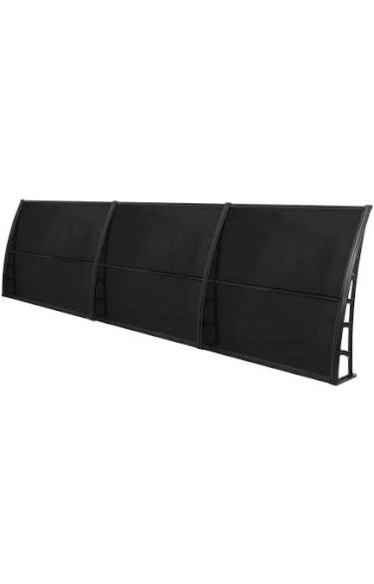 Gardenplast Lupın Kapı Pencere Üstü Pratik Sundurma 105X360 - Siyah