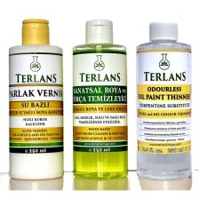Yağlı Boya Seti Yardımcı Malzemeler Terebentin Vernik Boya Temizleyici 3 X 250 ml