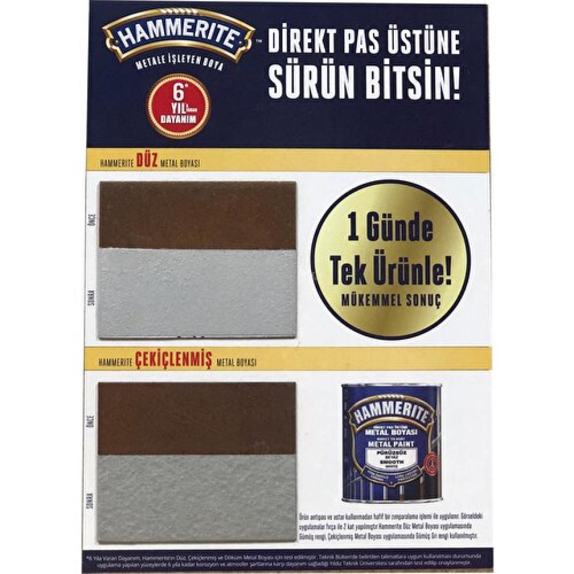 Hammerite Direkt Pas Üstü Pürüzsüz 2.5 lt Metal Boyası