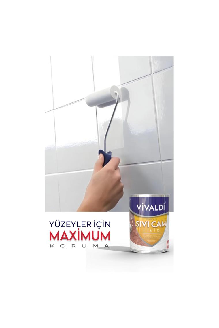 Vivaldi Fayans Boyası Seti Sıvı Cam ve Uygulama Seti Tezgah,mermer,banyo,mutfak Boyama Seti 1 Lt