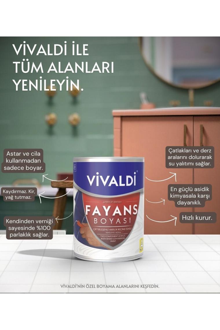 Vivaldi Fayans Boyası Seti Sıvı Cam ve Uygulama Seti Tezgah,mermer,banyo,mutfak Boyama Seti 1 Lt