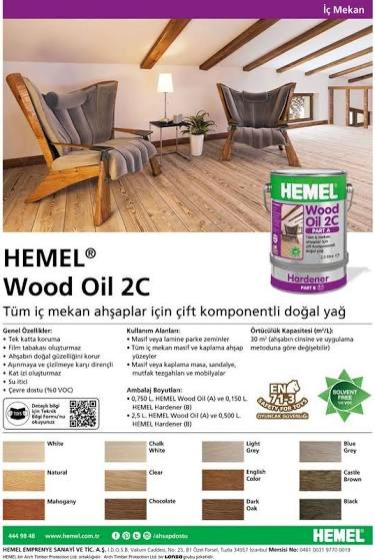 Hemel Wood Oil 2C Set Yağ İç Mekan 0,30 Lt