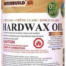 INTERBUILD REAL WOOD Interbuild Hardwax Oil (0%) Voc 250 ml Mobilya ve Ahşap Tezgah Yağı, Açık Meşe