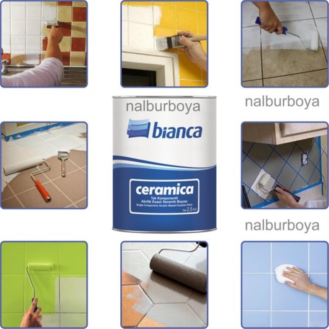 Bianca Ceramica Fayans Boyası Kullanıma Hazır 1 kg Rulo  Beyaz