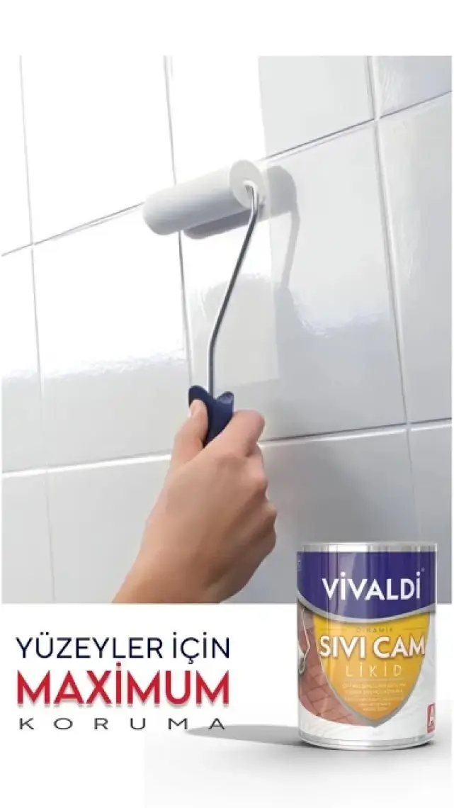 Vivaldi Fayans Boyası Seti Sıvı Cam ve Uygulama Seti Tezgah,mermer,banyo,mutfak Boyama Seti 1 Lt